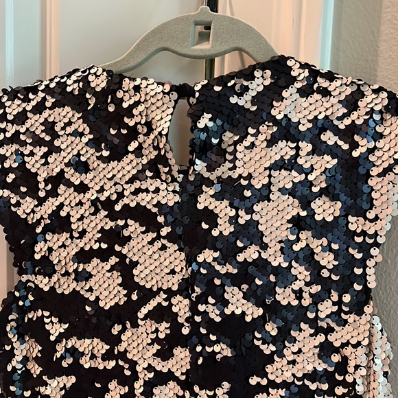 Rolando Santana Black and Cream Reversible Sequins Cocktail Dress, Size 2 - Picture 3 of 5